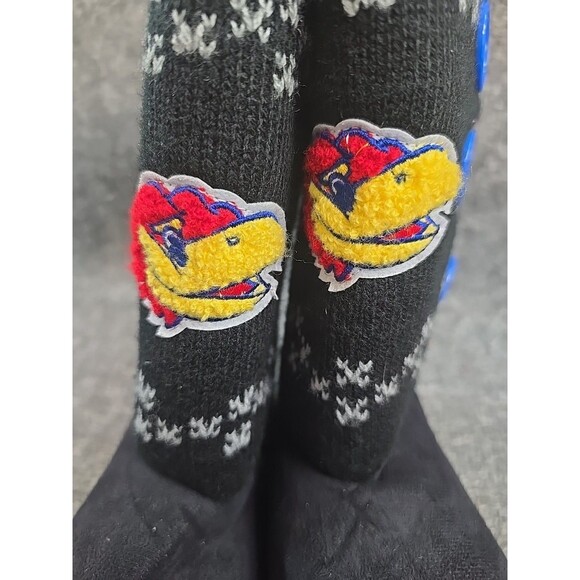 Kansas Jayhawks Size Medium 7/8 Women's Boots Winter Knit Fleece Button - Picture 5 of 9